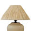 Lampe de table rétro en céramique beige avec abat-jour en raphia en papier 12,99 pouces, à brancher