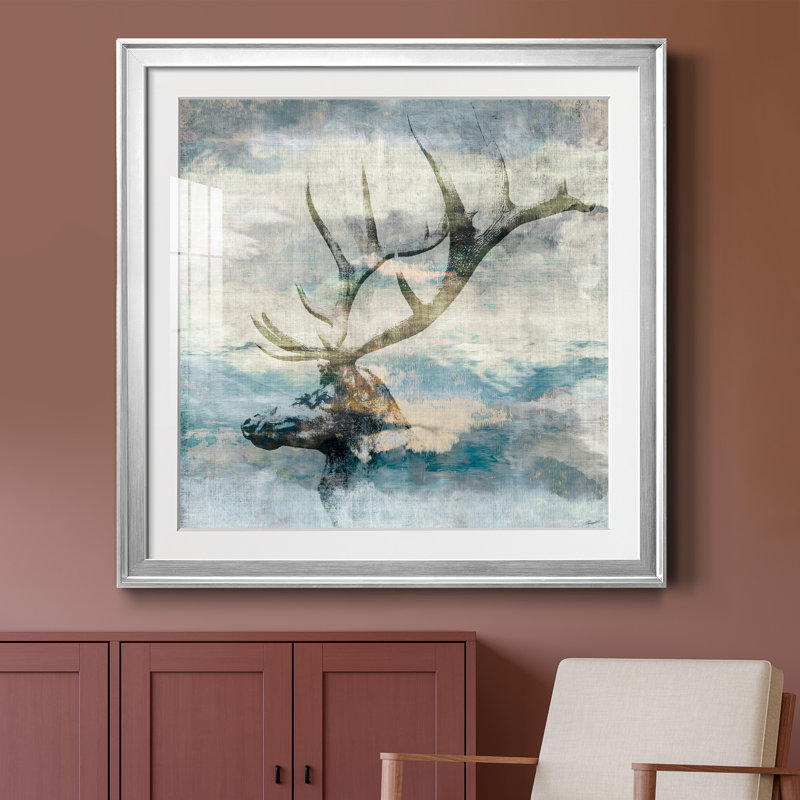 Wyoming II - peinture encadrée, Encadrement argenté, H 26,5 po x l 26,5 po x P 1,5 po