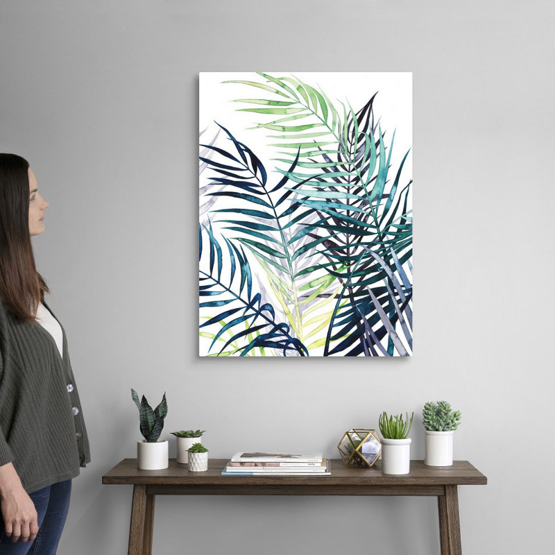 «Twilight Palms I», art mural sur toile, Toile tendue, H 32 po x l 24 po