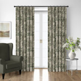 Dolce  Spring Green Cotton Pinch Pleat Drapery Panel Set of 2