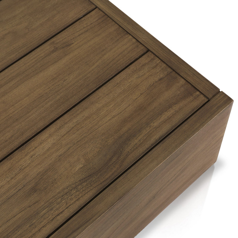 Duvall Outdoor Rectangle Teak Coffee Table, 15.25" H x 70" L x 35" W, Stained Toasted Brown