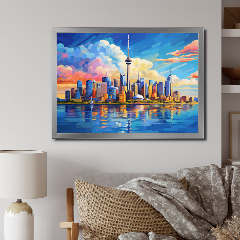 Popart Australian City - Sydney Canvas Prints, H 34 po x l 44 po x P 1,5 po, Cadre photo argenté