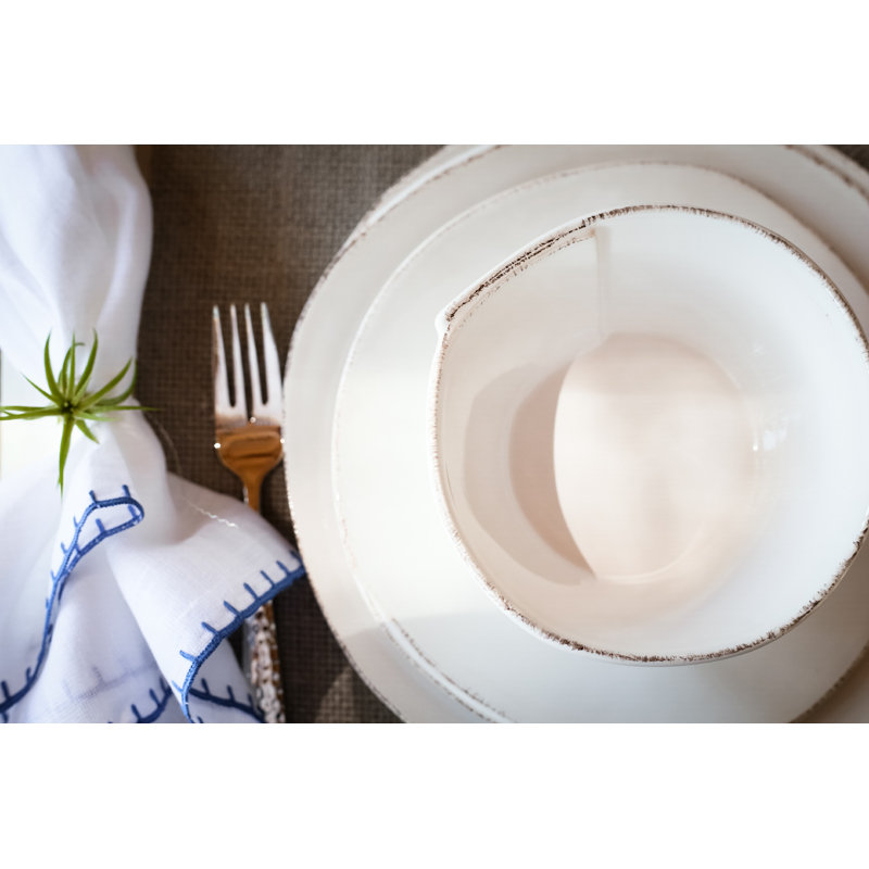 Lastra Handmade Stoneware Appetizer Plate, White