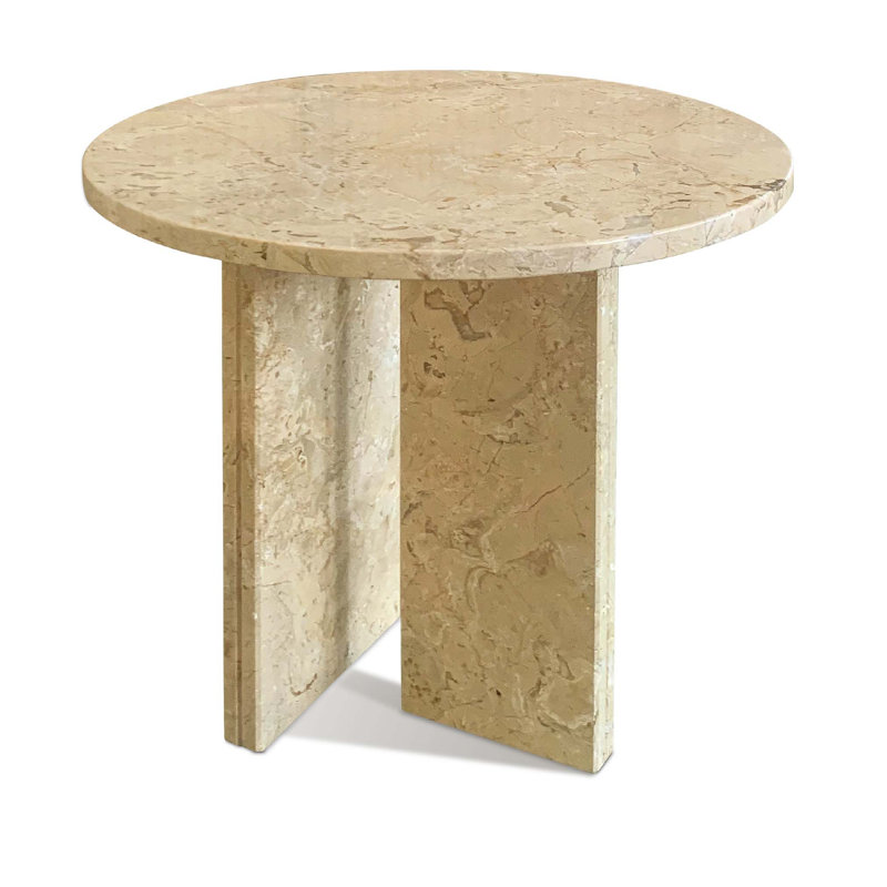 Table basse en marbre exquise pour le salon, rehaussant l'élégance et la fonctionnalité de l'intérieur, Beige, jaune