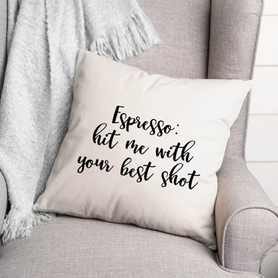 Coussin décoratif noir et blanc Espresso