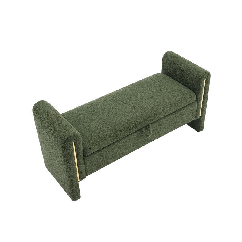 Banc de bout avec accoudoirs et rangement Modern Teddy Bed, Olive, Olive, Olive