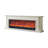 Beige Solid Wood TV Cabinet Heating Fireplace