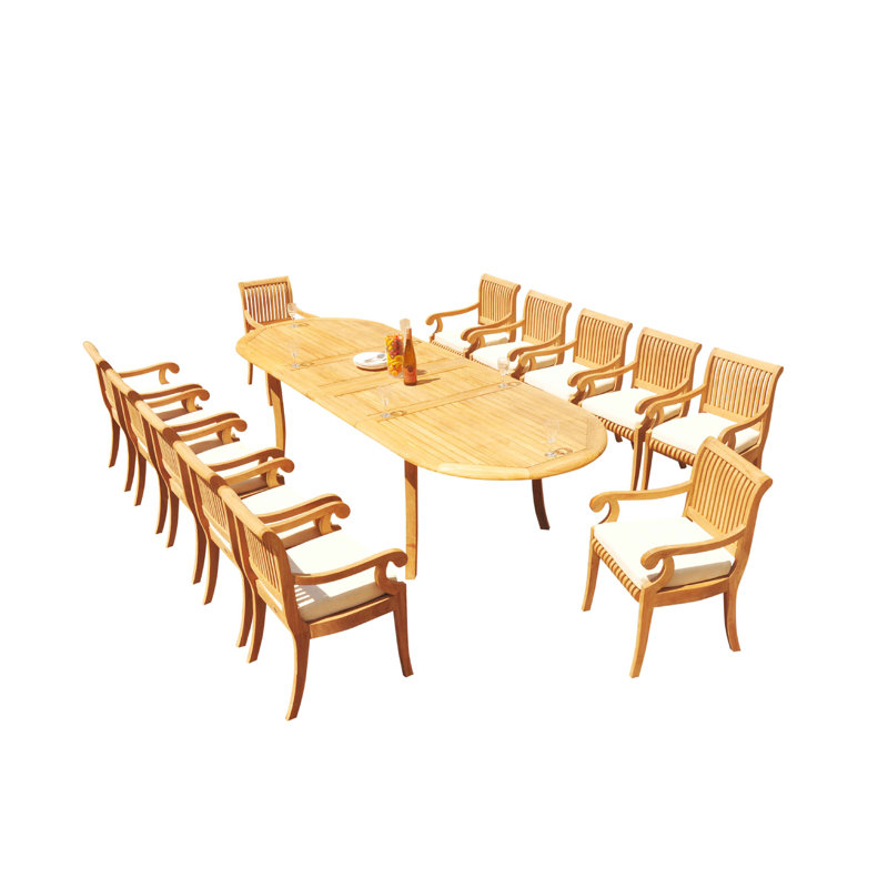 Ensemble de salle à manger 13 pièces teck Massenburg