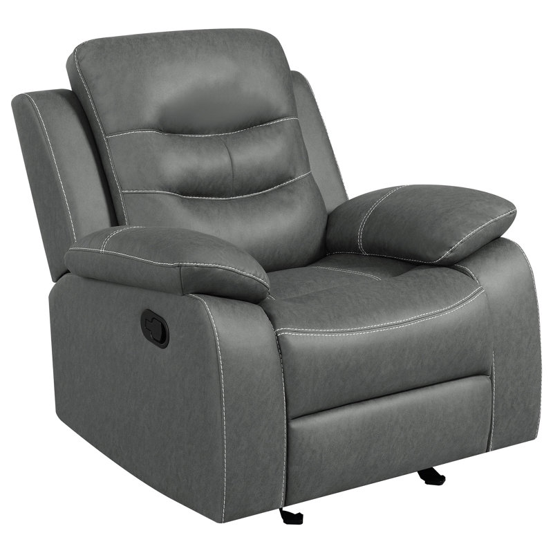 Fauteuil oscillant inclinable rembourré Cardona gris foncé