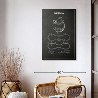 Baseball BW, brevet sur toile