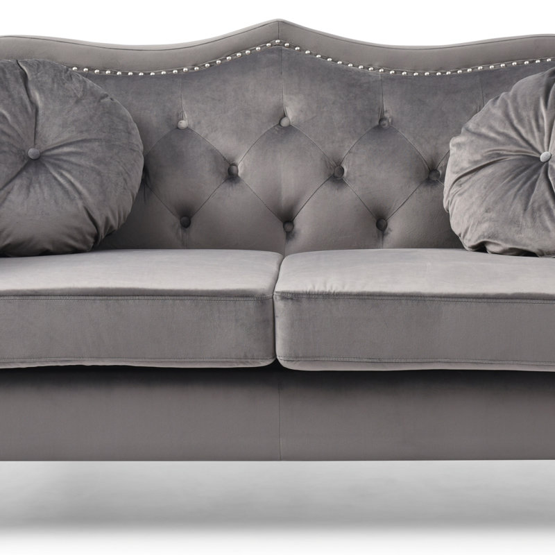 Causeuse à accoudoirs évasés Cozy, Gris foncé