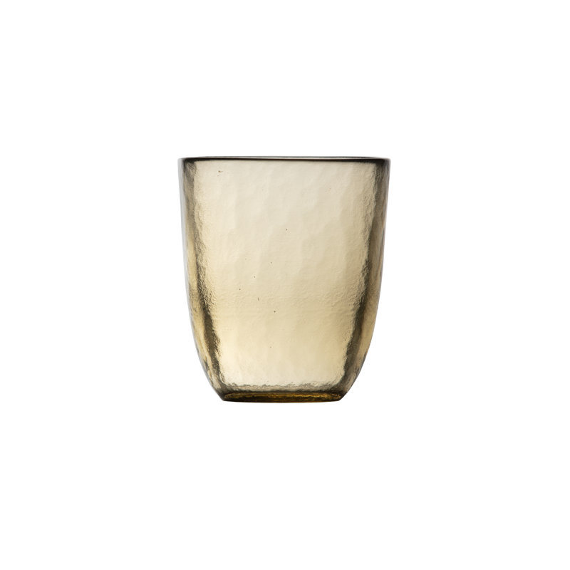 Los Cabos Ginger Root Hammered Glass 10oz Stemless Tumblers Set of 4
