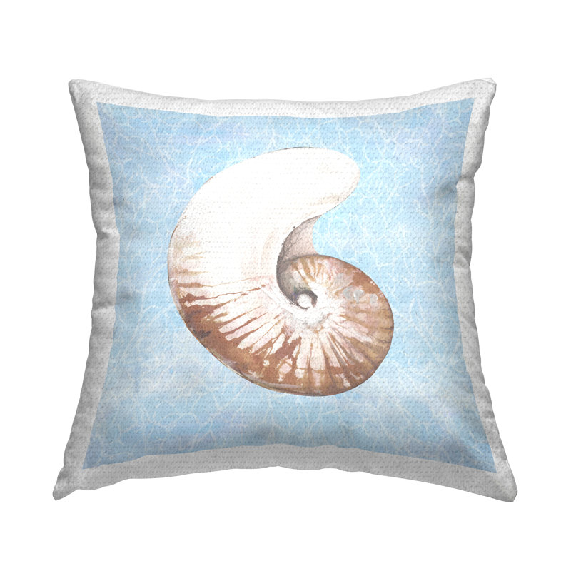 Coussin d'extérieur imprimé motif aquatique Aquil Nautilus par Diannart