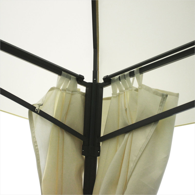 Abri de jardin en polyester 10 pi x 13 pi et beige chaud, combinant acier beige, acier beige et polyester