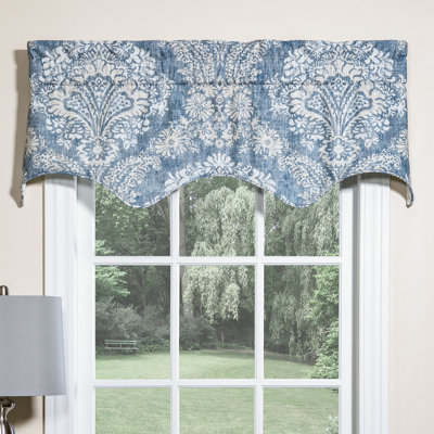 Alexandra Denim Traditional Cotton Damask Filler Valance