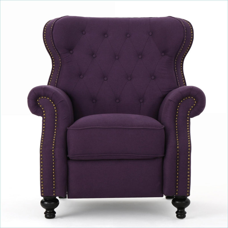 Fauteuil inclinable à dossier poussoir BEIMO, tissu prune [marque], confort cocooning pour une détente confortable dans le salon