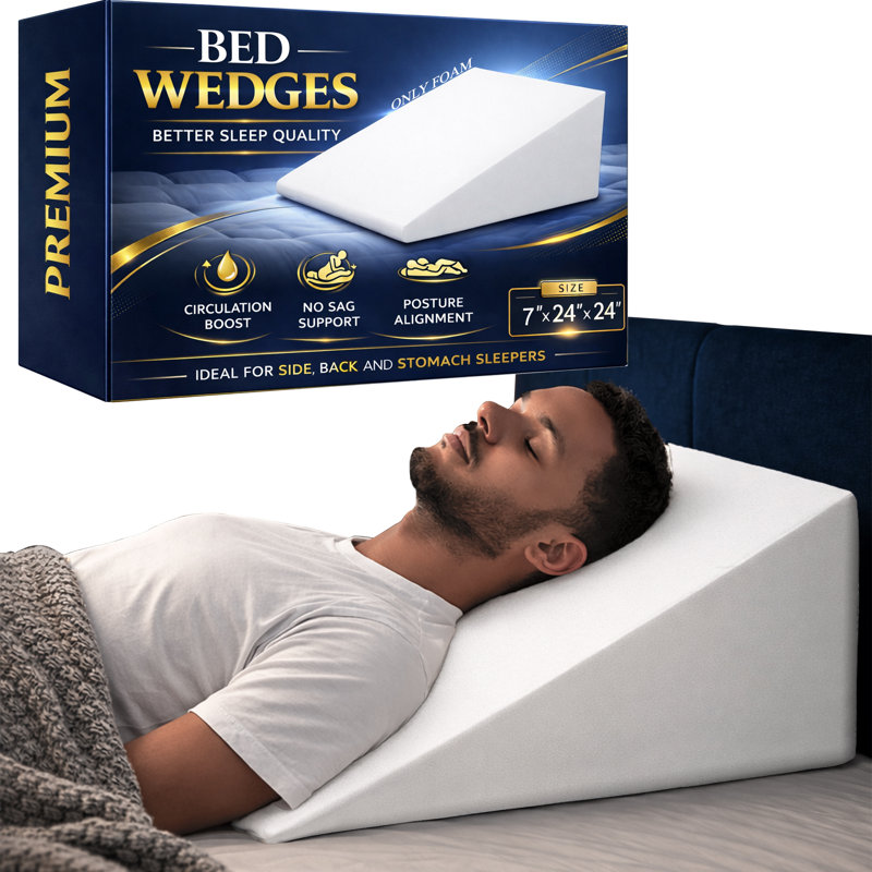 Alexander Mattress System Bed Wedge Pillows Foam Support Pillow, Multi-Purpose, Comfortable, Medium