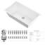 Grand évier de cuisine encastré en composite de granit blanc 30 po x 18 po, grand évier de cuisine profond, non poreux de style campagnard ou contemporain blanc