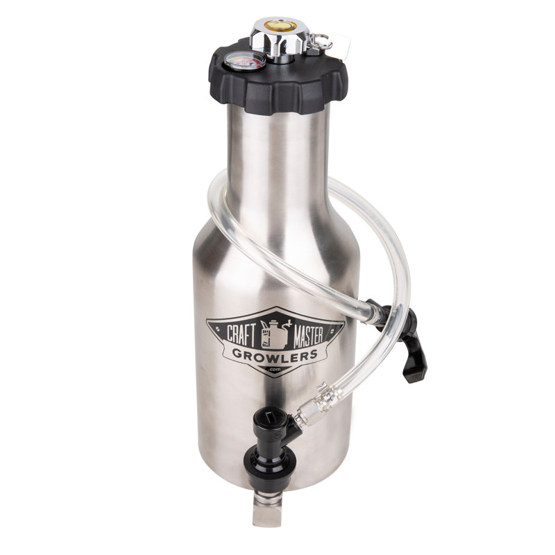 64oz. Stainless Steel Growler, Silver