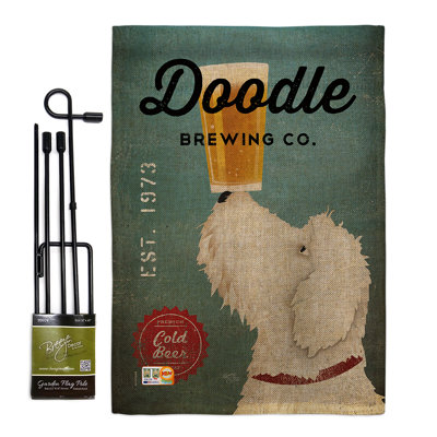 Drapeau de jardin 19 x 13 po Brayfield Doodle Brewing