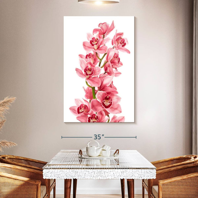 Orchidées roses Harnek, H 51 po x l 34 po