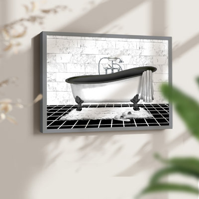 Modern Bath II -Framed Print - Restickable