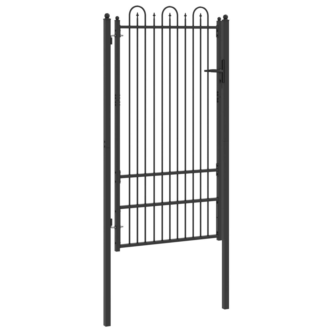 Vidaxl Fence Gate HORST Black Metal Security Accessory Outdoor Barrier Secure
