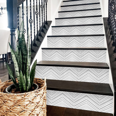 Bohemian Herringbone Stair Riser Decals