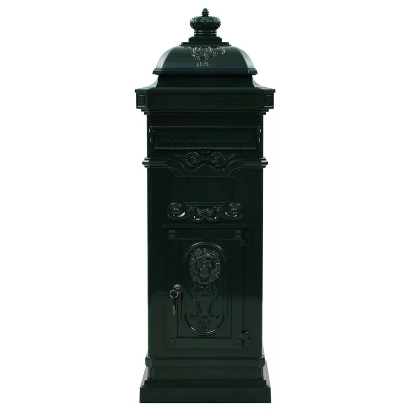 Clairview Locking Pillar Box, Green
