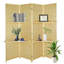 Paravent pliable 4 panneaux avec tablettes