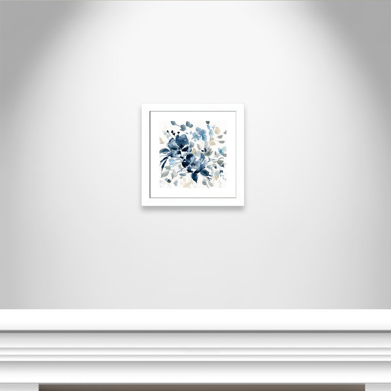 Indigo Garden II - peinture encadrée, Papier encadré blanc mat, H 18,5 po x l 18,5 po x P 1,25 po