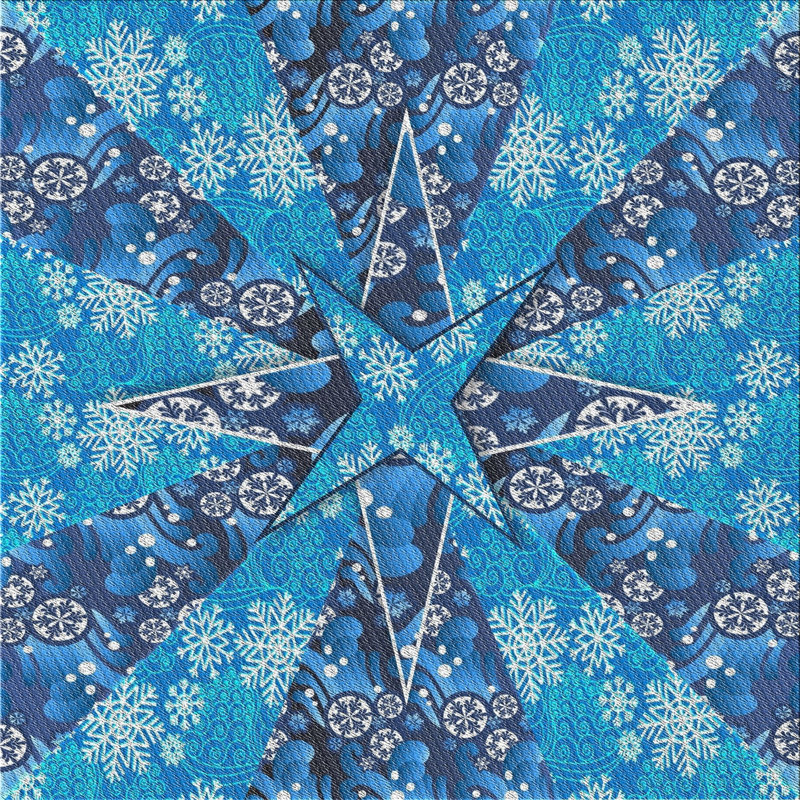 Tapis bleu / violet Riva, Carré 6 pi