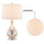 Lampe de table moderne en verre transparent 23 po avec abat-jour en lin blanc et base en nickel poli Belmonte-594645313