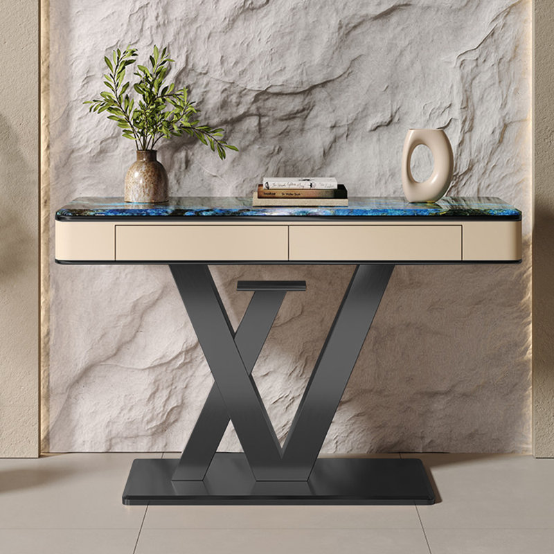 Console de luxe simple et moderne, 33,5 po H x 70,9 po L x 13,8 po P, Noir