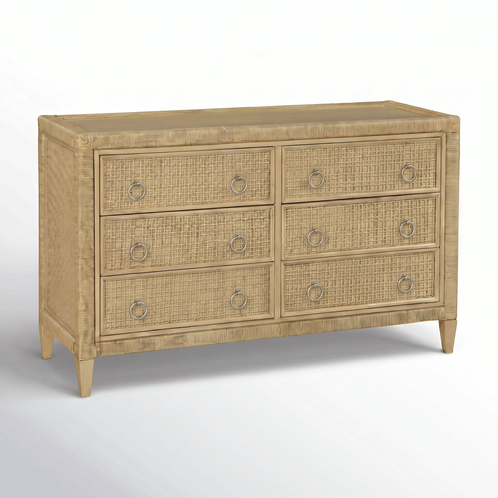 Monterey 6 Drawer 54'' W Dresser, No, Satin Nickel, Pumice