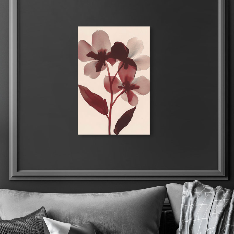 Crimson Coastline II Canvas Abstract Print by Oliver Gal, Black Frame, 10 x 15, 15"H x 10"W, Canvas Unframed