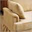 Canapé d'angle moderne en chenille d'une forme en L avec jupe à volants amovible et pouf pour un confort optimal dans votre salon-297428696-297428702