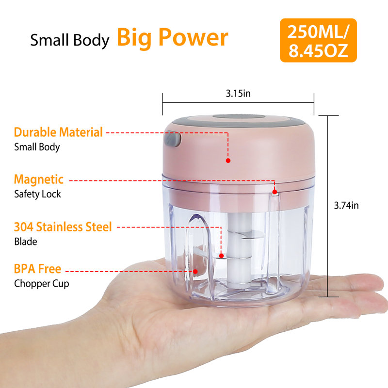 8.45OZ Mini Electric Garlic Chopper, Green