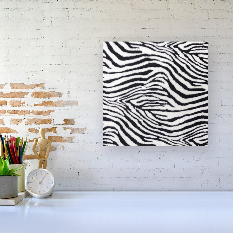 Zebra Texture Pattern - Wrapped Canvas Print, 16cm H x 16cm W x 3.8cm D