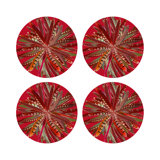 Pheasant Feathers Vegan Leather Round Pebble Placemat