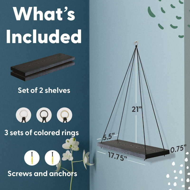 Hutner 2 Piece Wood Bracket Shelf