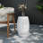 White Round Outdoor End Table