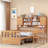 Multifunctional Wood Platform Bed With Bookshelf, Built-in Desk And Matching Chair-625228192