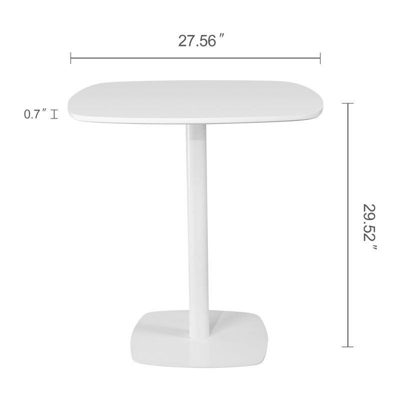 Table de salle à manger 27,56 "piédestal, Blanc