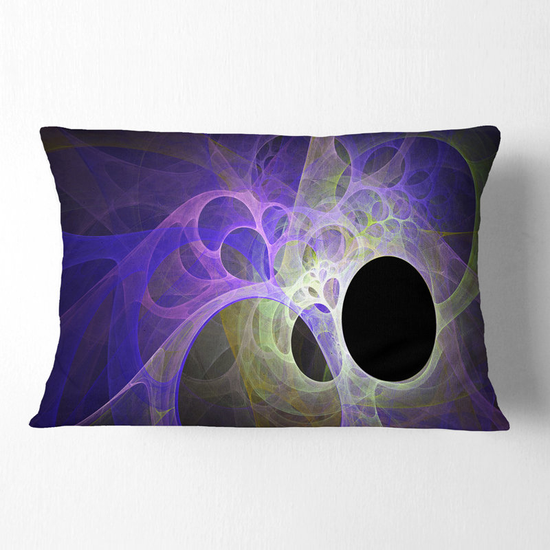 Coussin lombaire abstrait, Mauve / noir