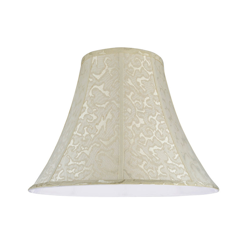 Abat-jour cloche en tissu texturé jacquard 14 po (araignée) de couleur blanc cassé