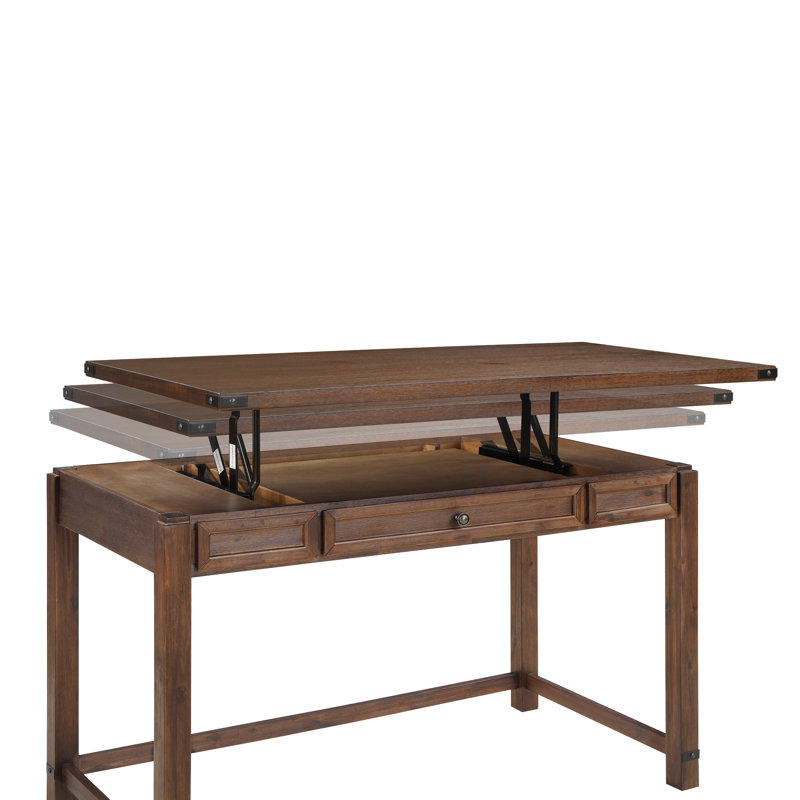 Bureau debout à hauteur réglable Dessens, Noyer