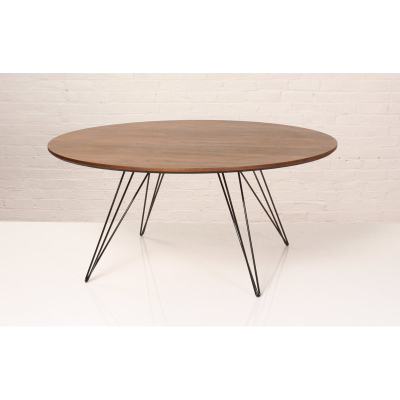 Williams Single Coffee Table, Black, 18" H x 40" L x 40" W, Walnut