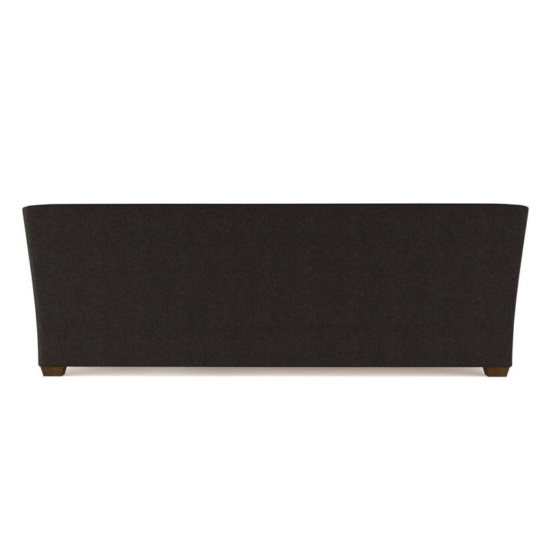 Rivington Flare Square Track-Arm Sofa, Plush Velvet Chocolate, 31" H x 96" W x 37" D, Ebony