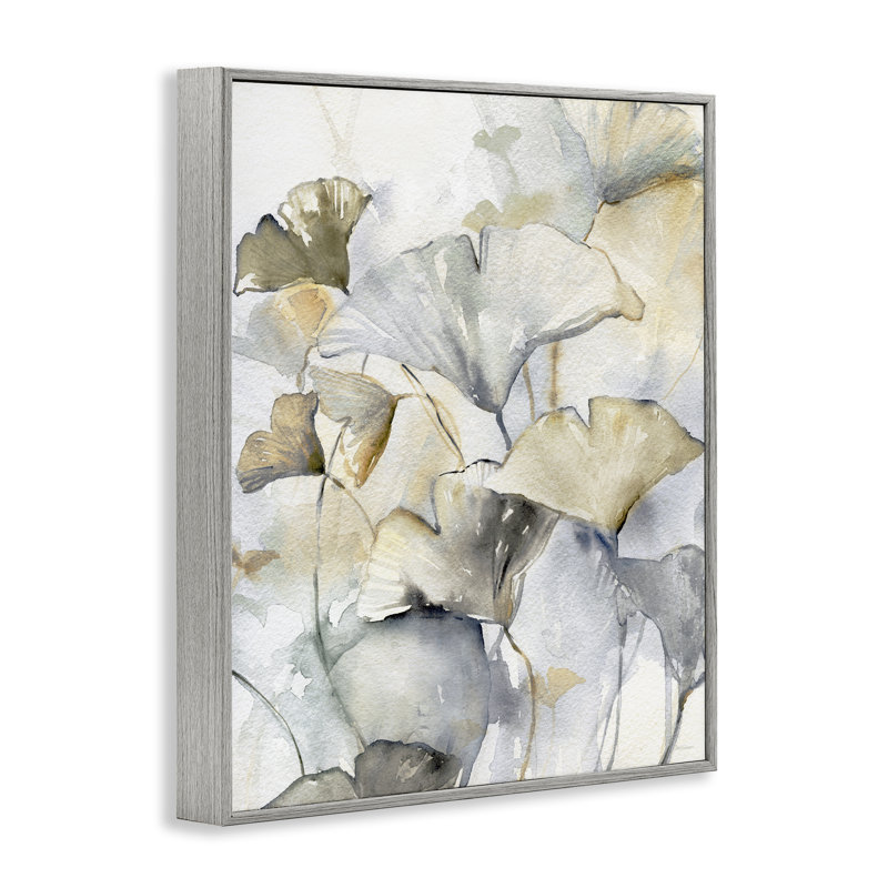  Abstract Gingko Leaves White Framed Giclee Art by Carol Robinson, Estampe numérique Farmhouse, H 20 po x l 16 po